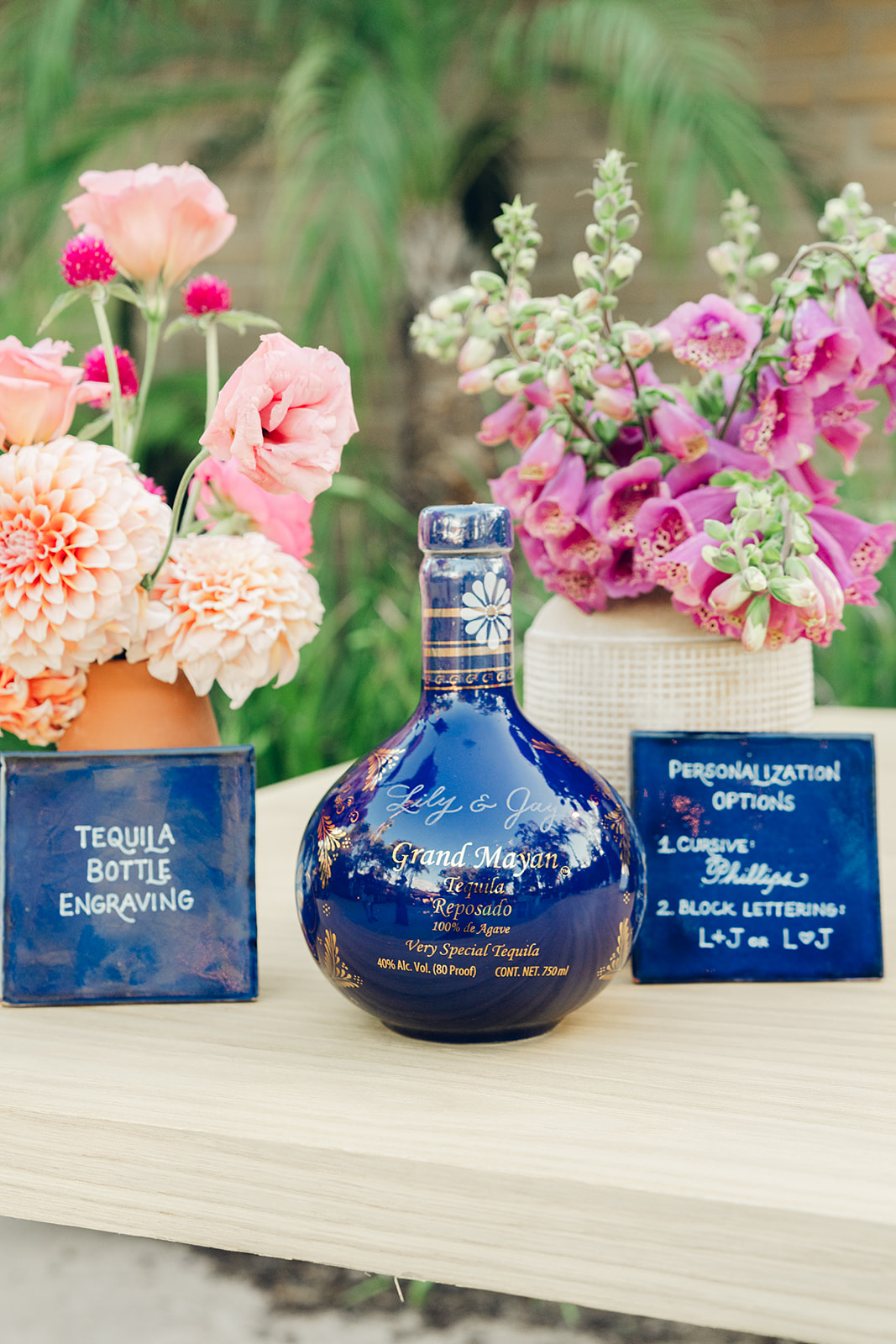 custom engraved tequila wedding favors