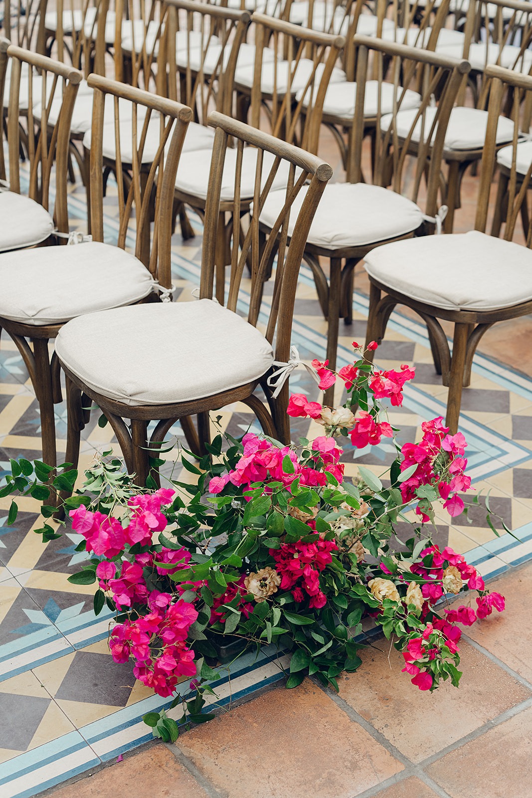 vibrant wedding ceremony arrangements