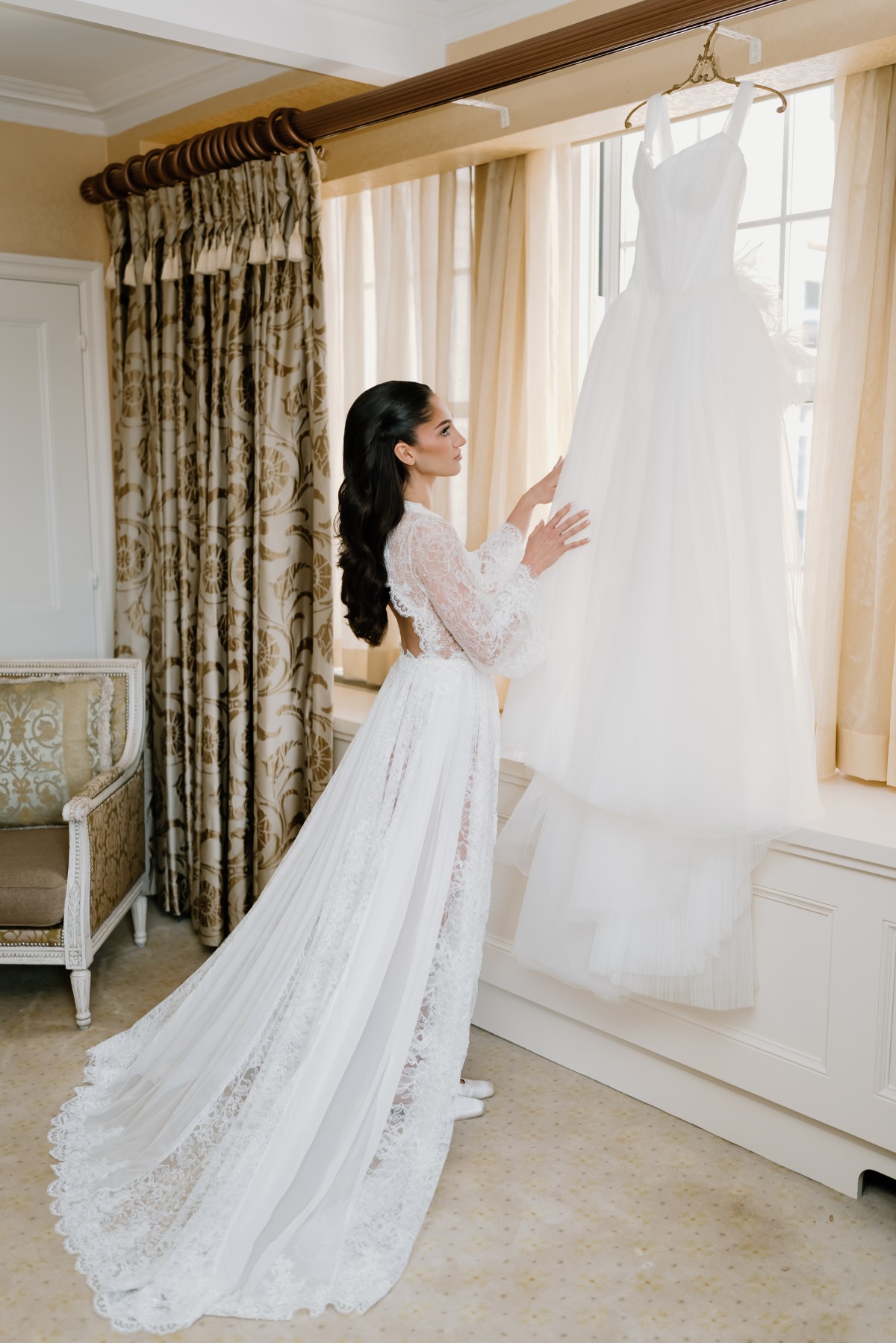 lace getting ready robe