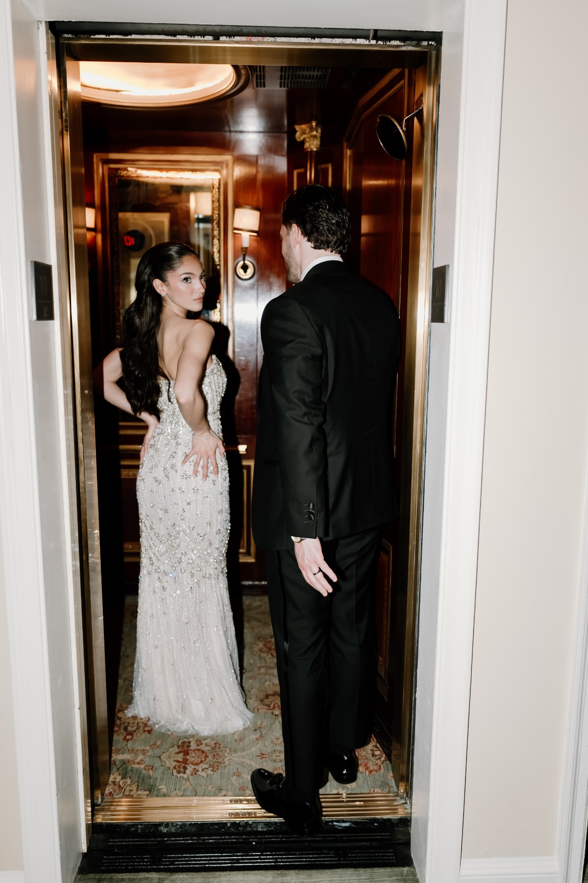 fitted beaded bridal reception dress