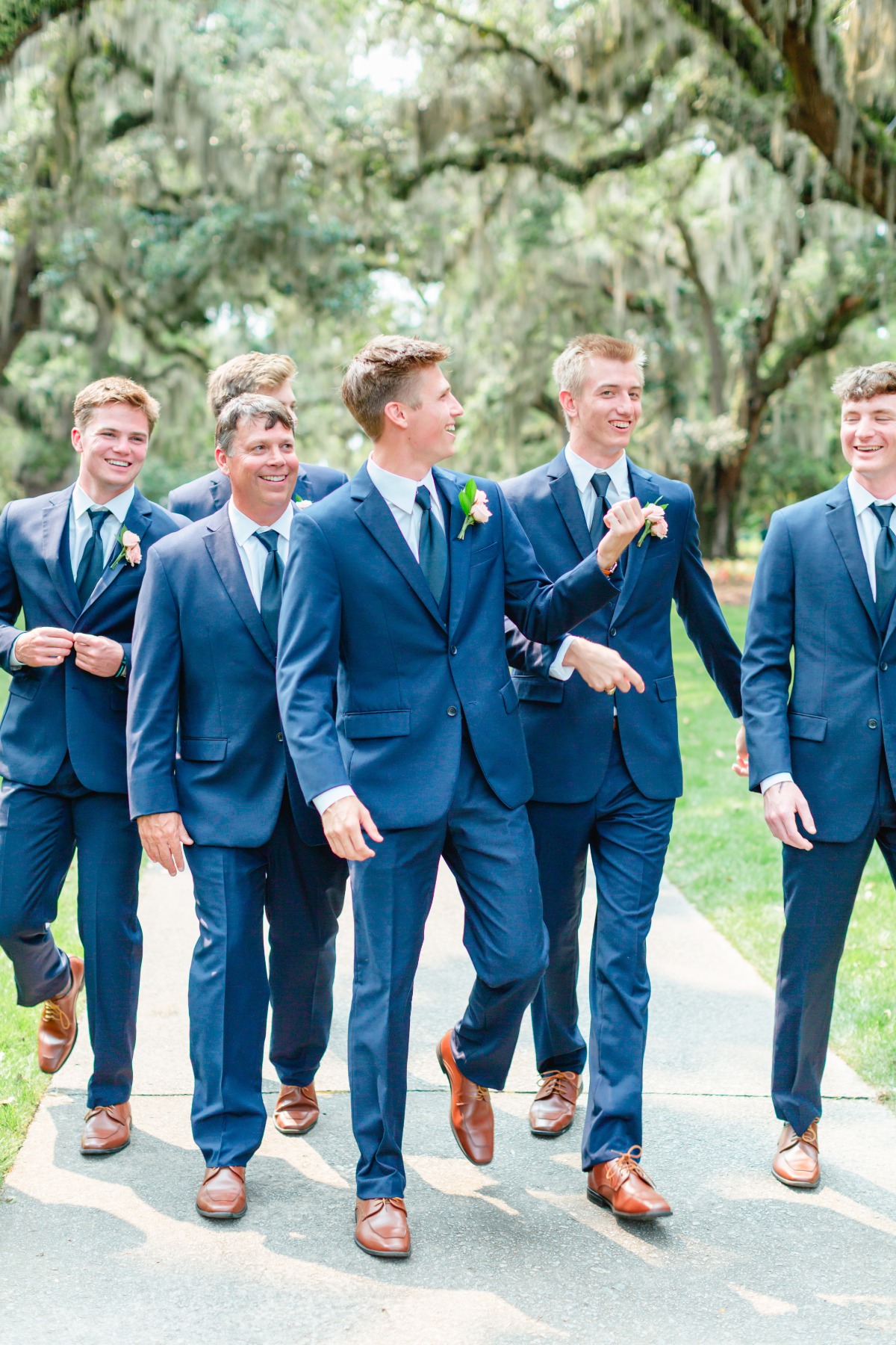 groom and groomsmen in blue