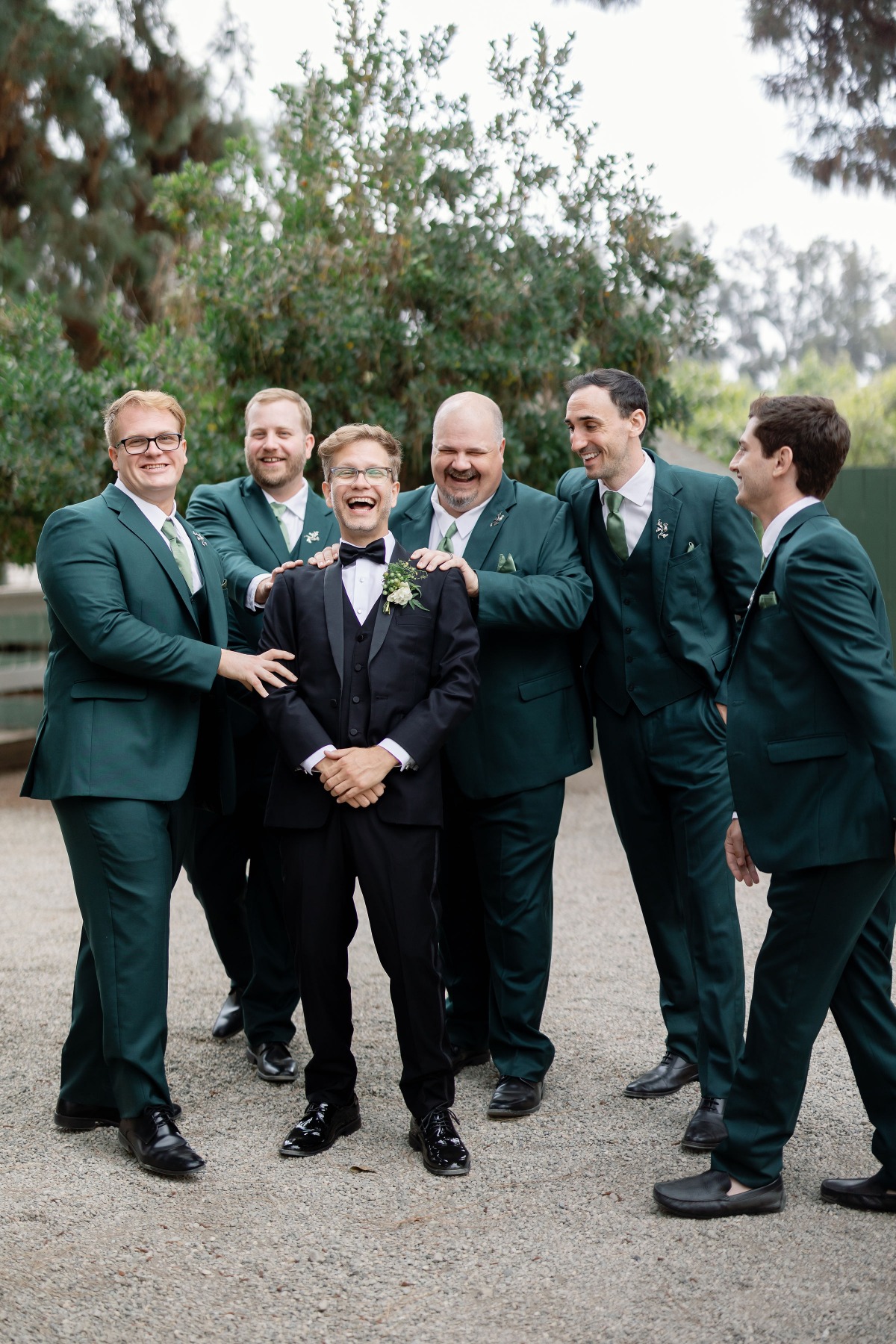 forest green groomsmen suits