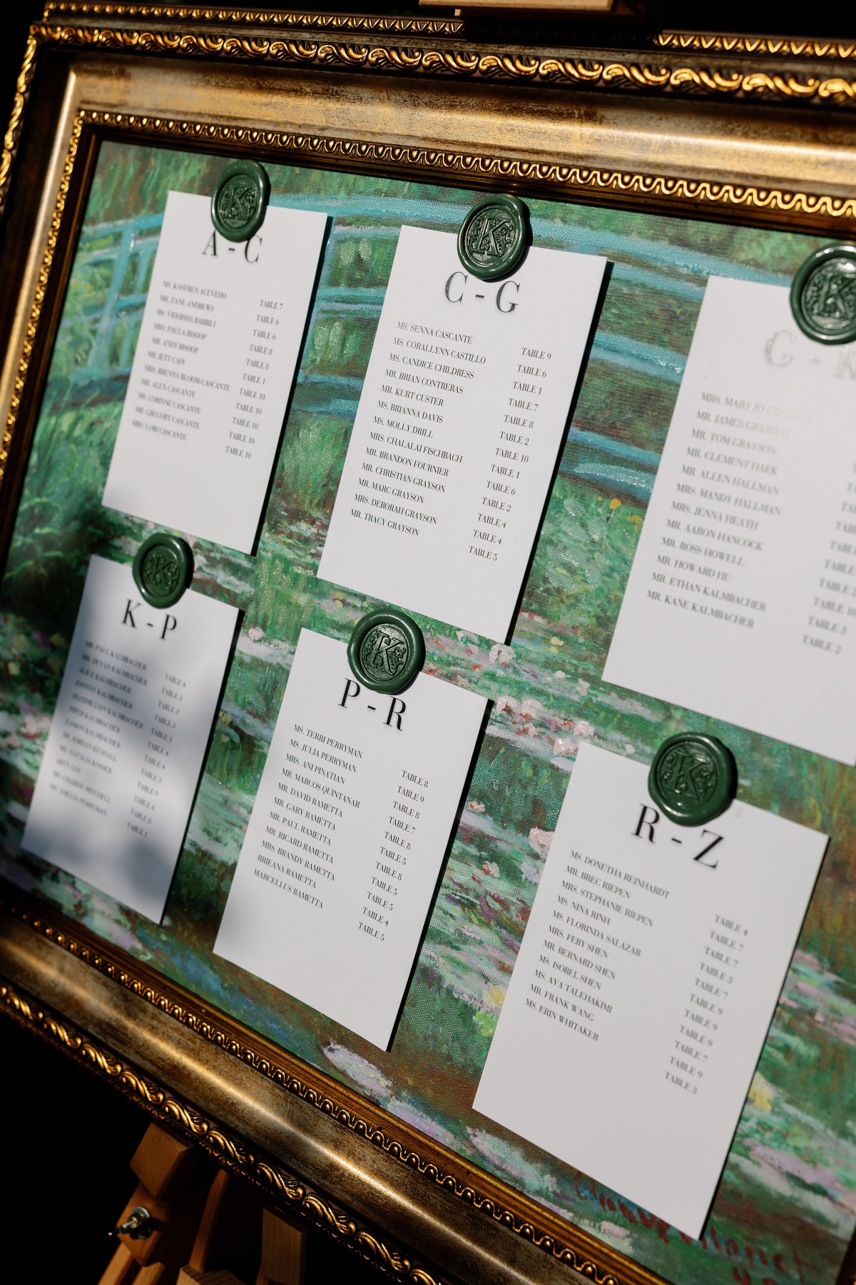 Monet seating chart