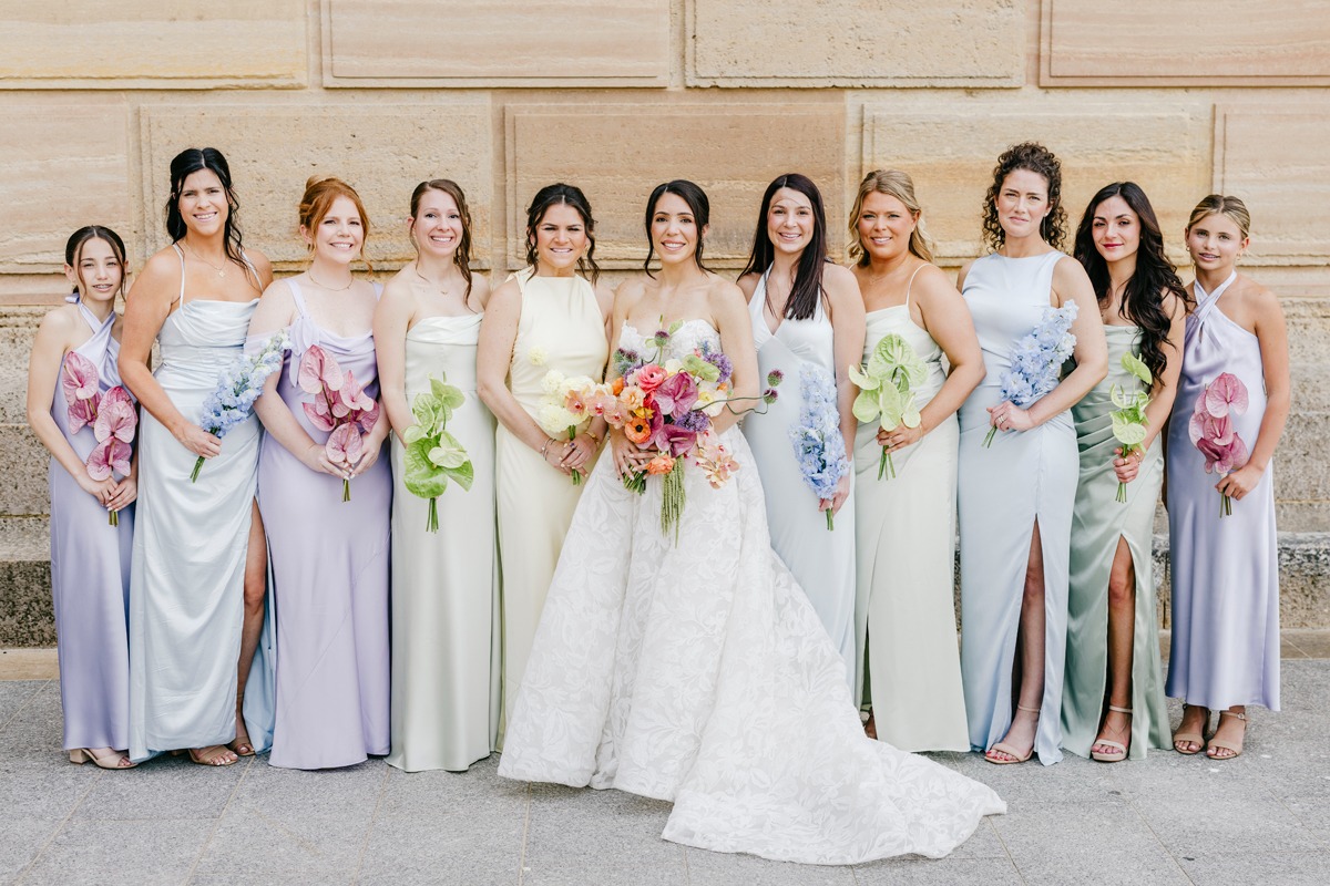 pastel bridesmaid dresses