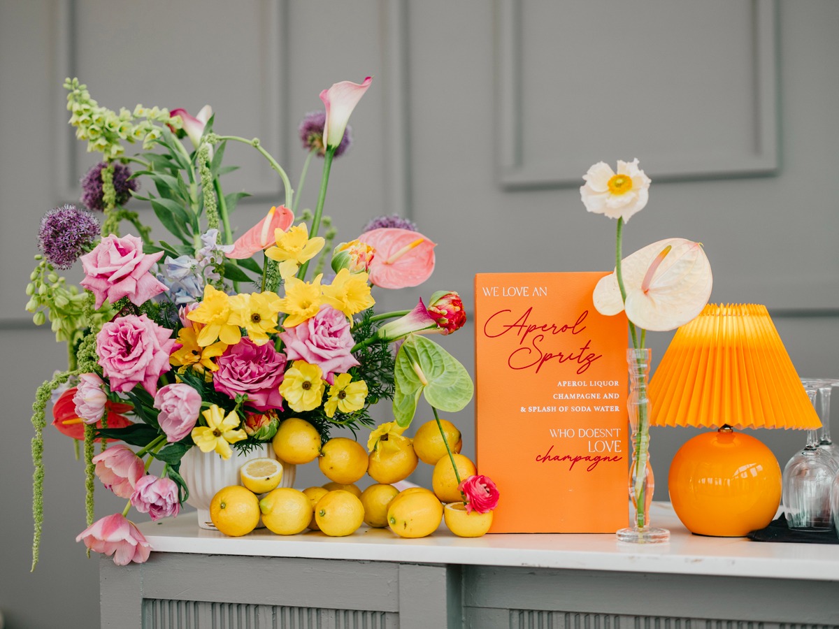 citrus themed wedding reception