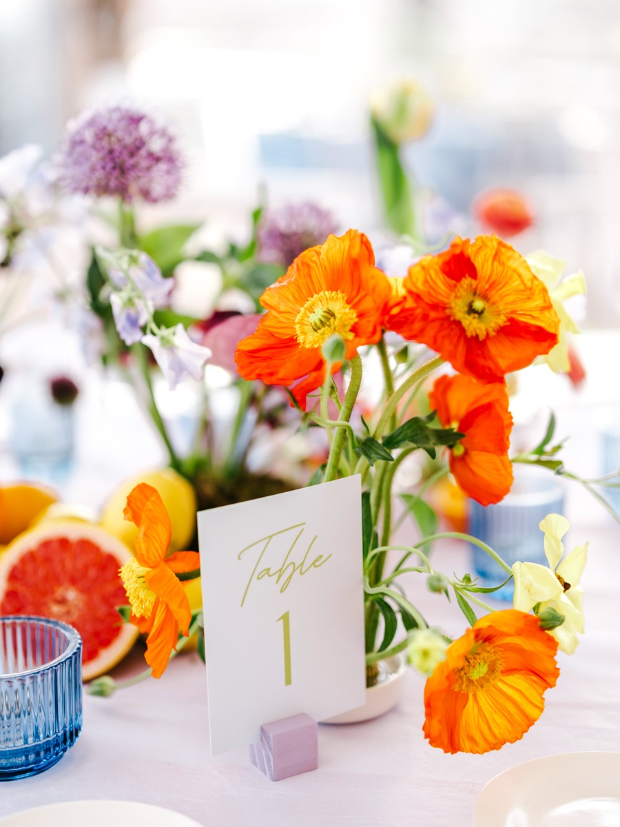 bright wedding flowers