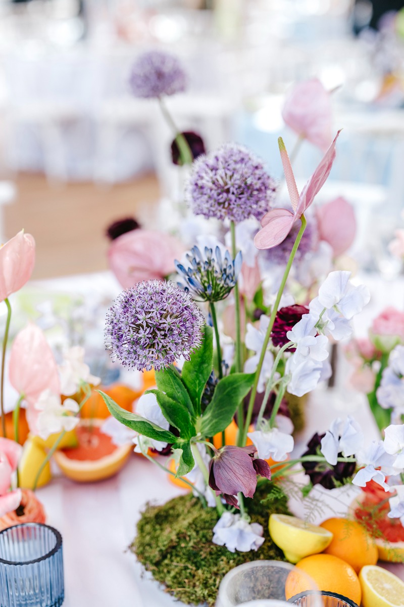 purple wedding flowers