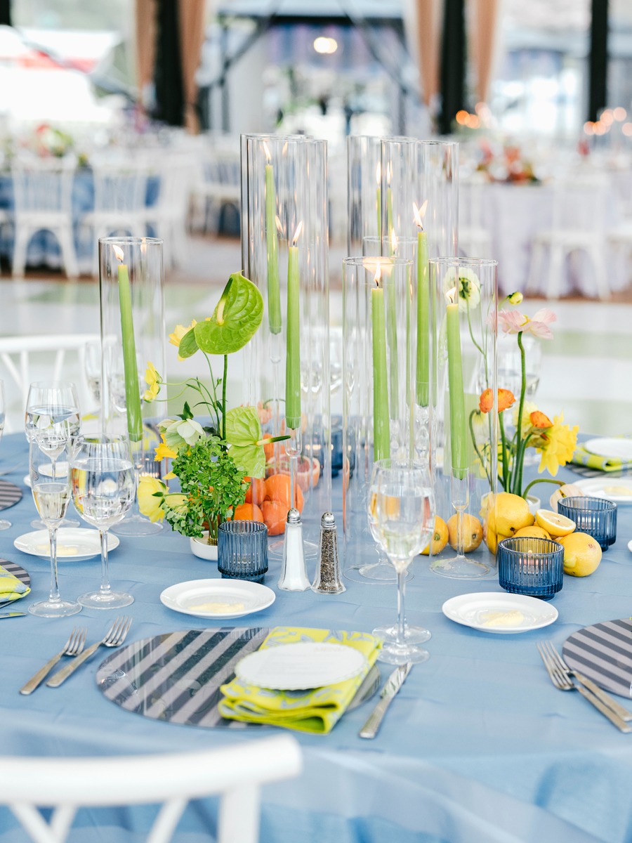 colorful wedding tablescape