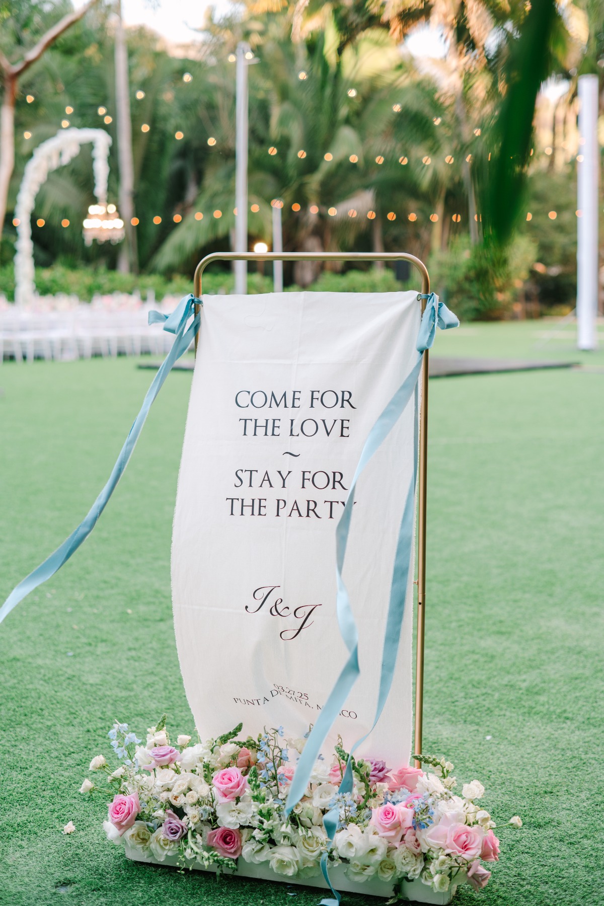 fabric wedding welcome sign