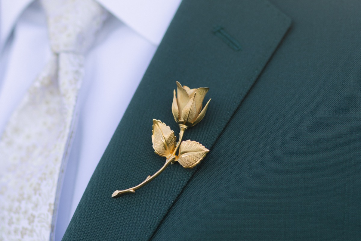 vintage brooch for groom boutonnière 