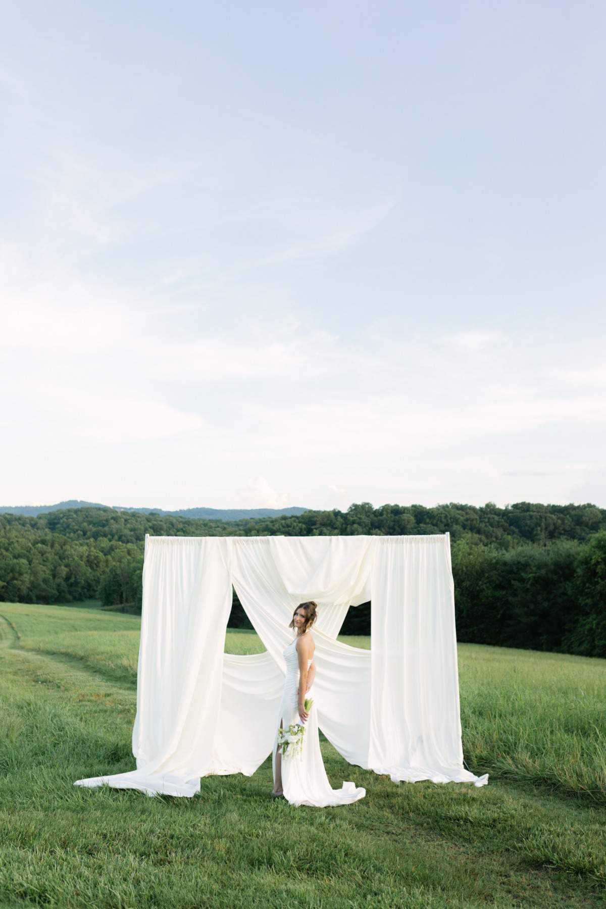 rouched halter mermaid wedding gown
