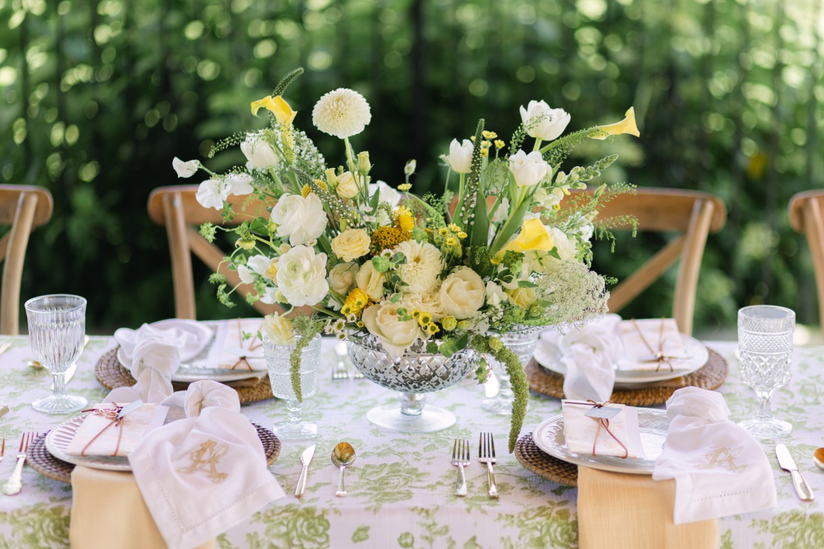 green yellow and white wedding ideas