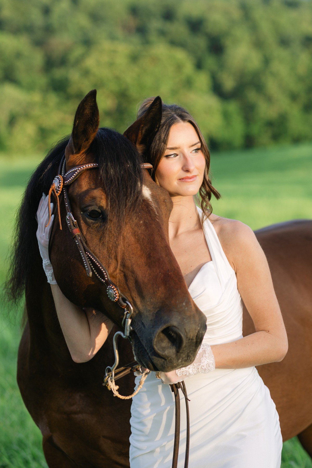 bride with horse