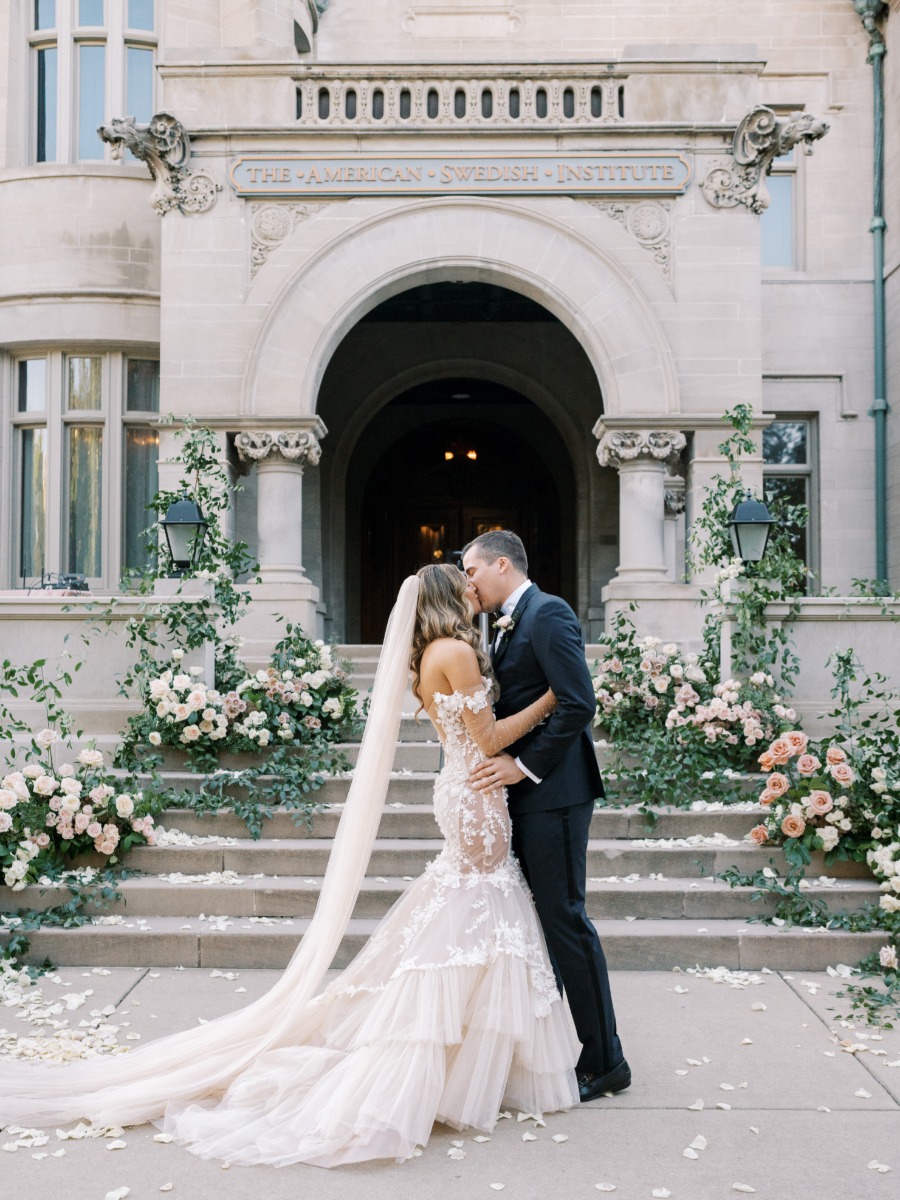 pastel wedding with galia lahav dress