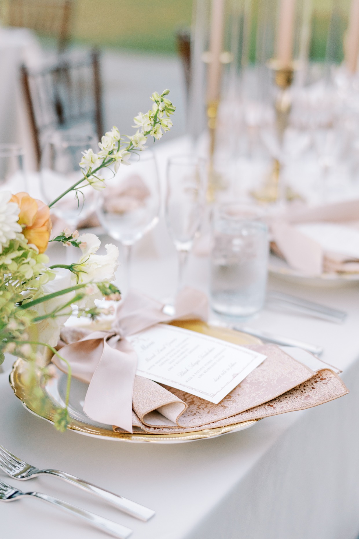 bow menu for wedding reception galia lahav
