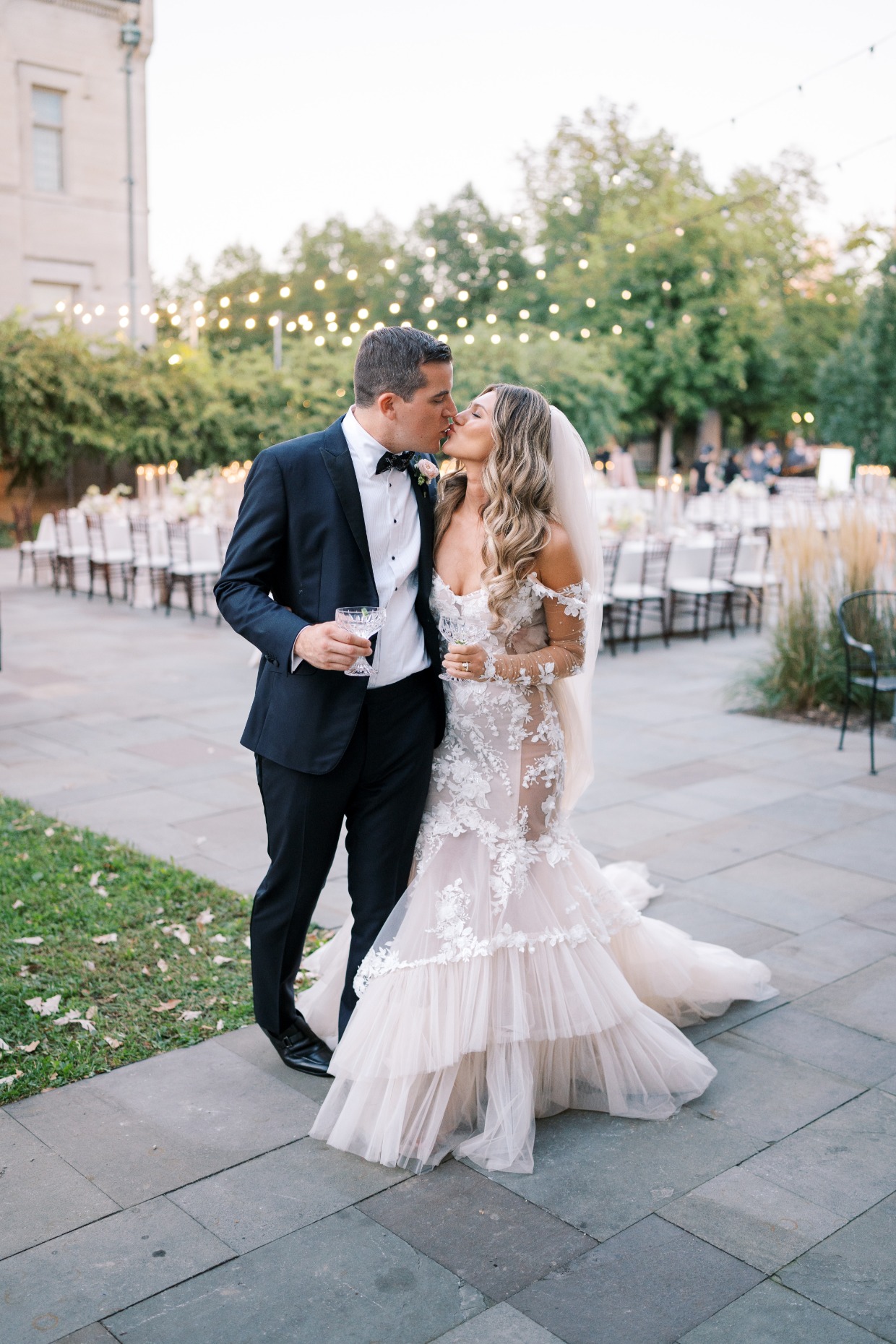 wedding reception with bride in galia lahav