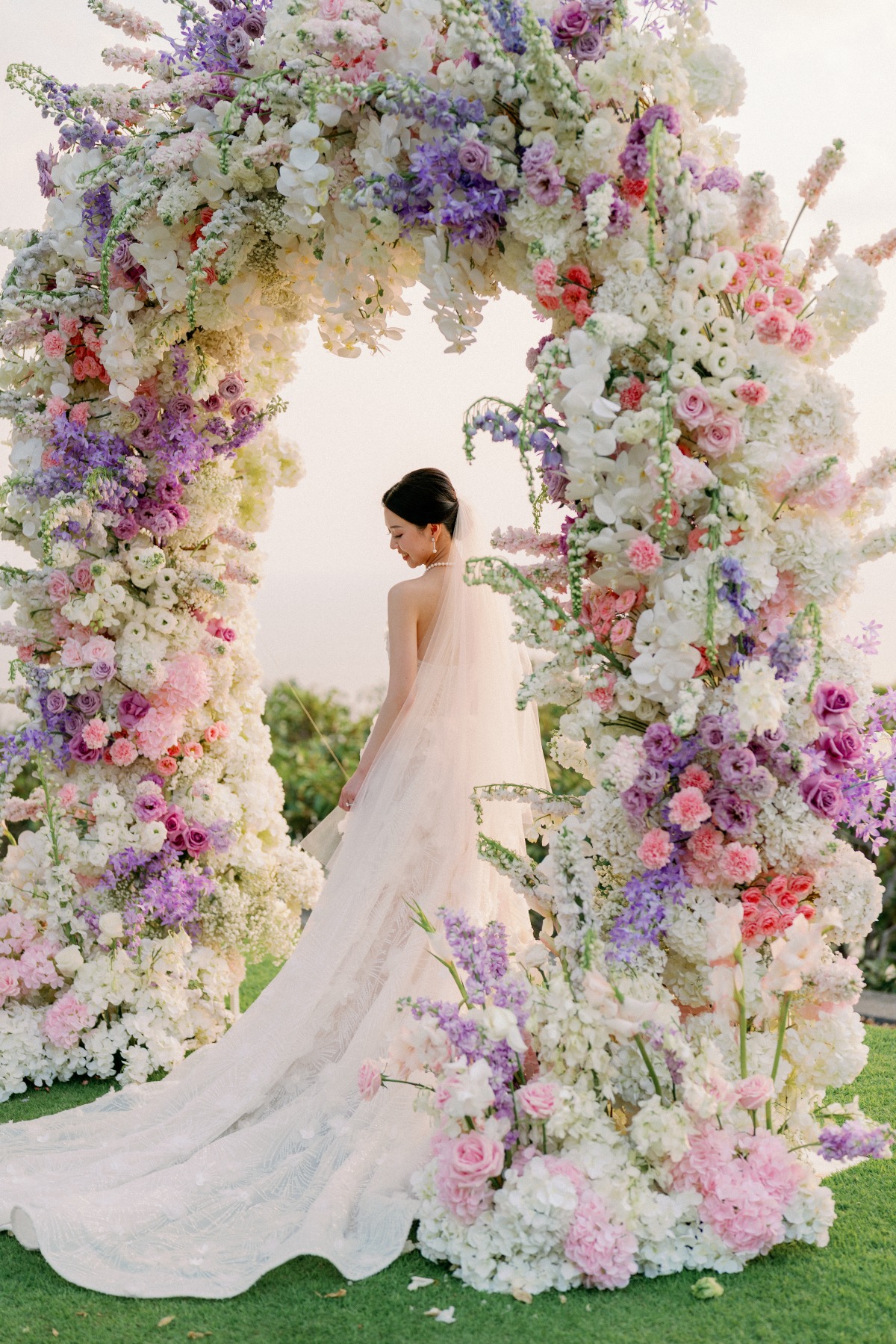 floral applique wedding dress 
