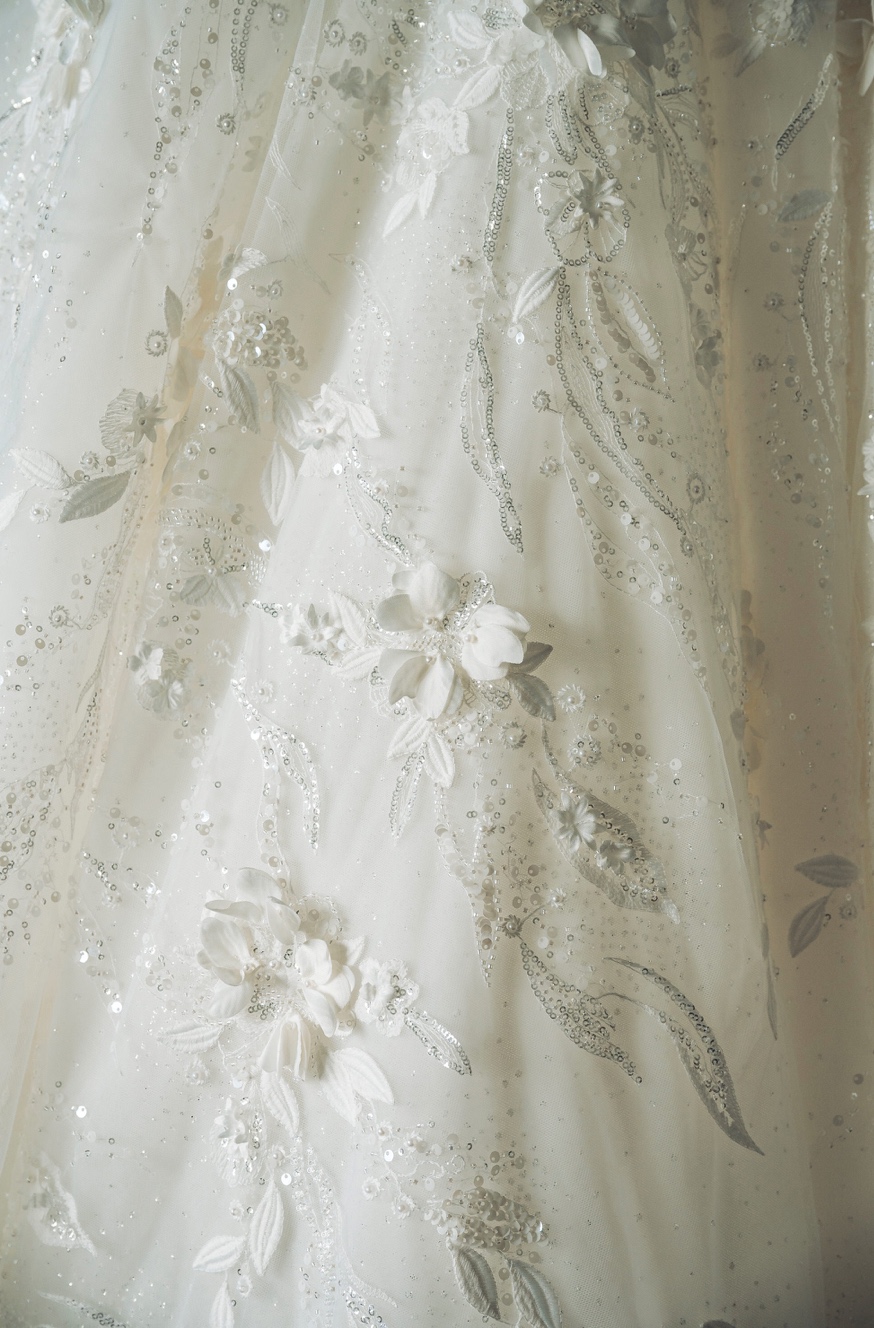 floral applique with sequins