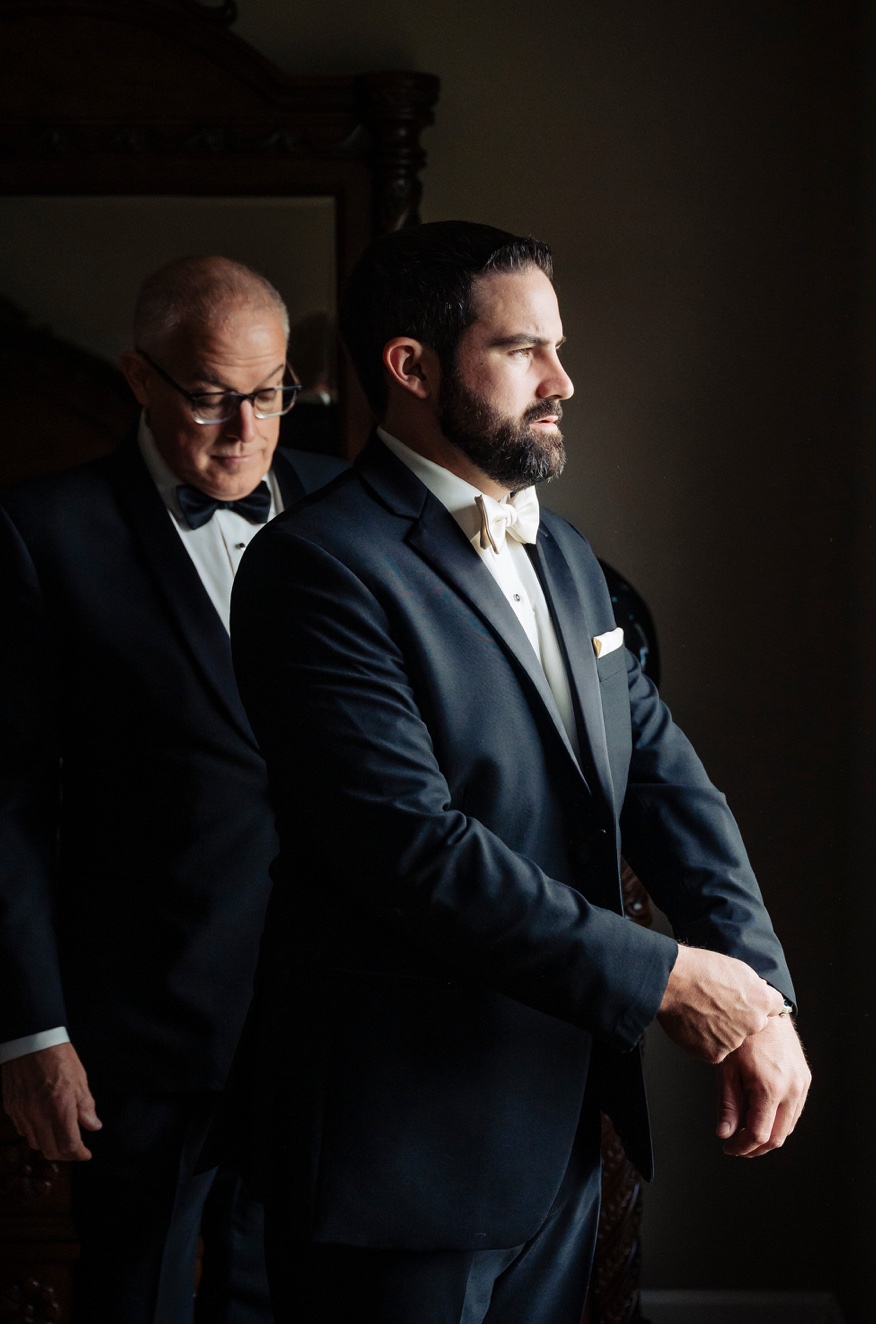 classic black tie for groom