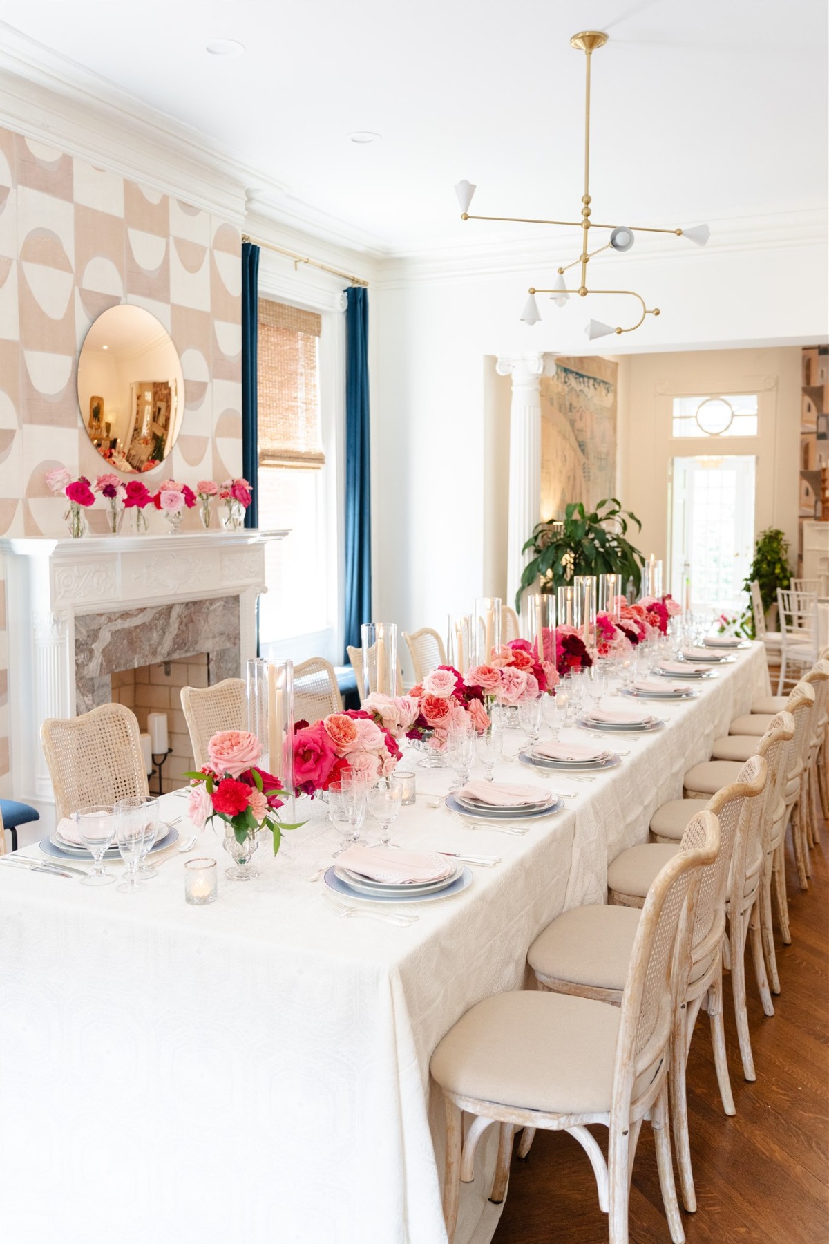 Parisian pink wedding reception