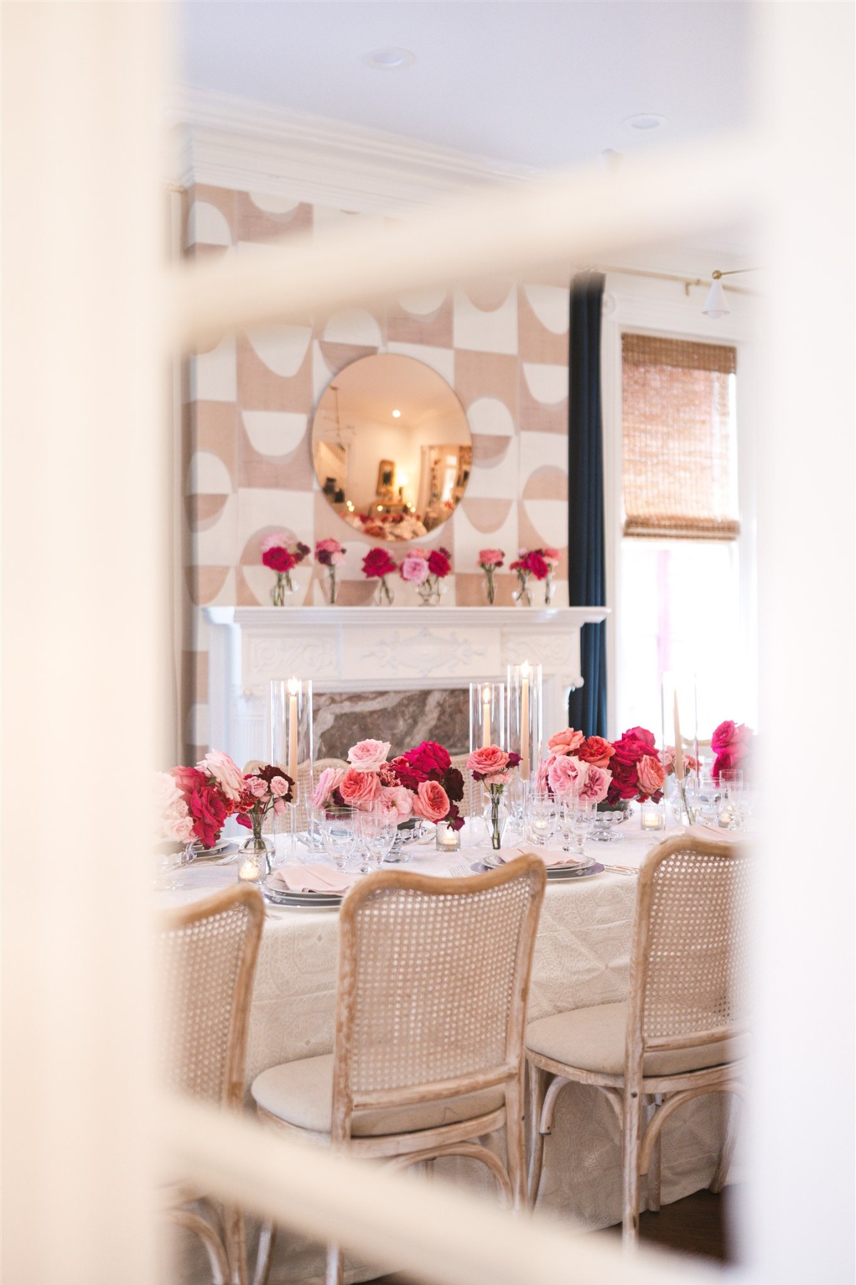 ombre pink centerpieces