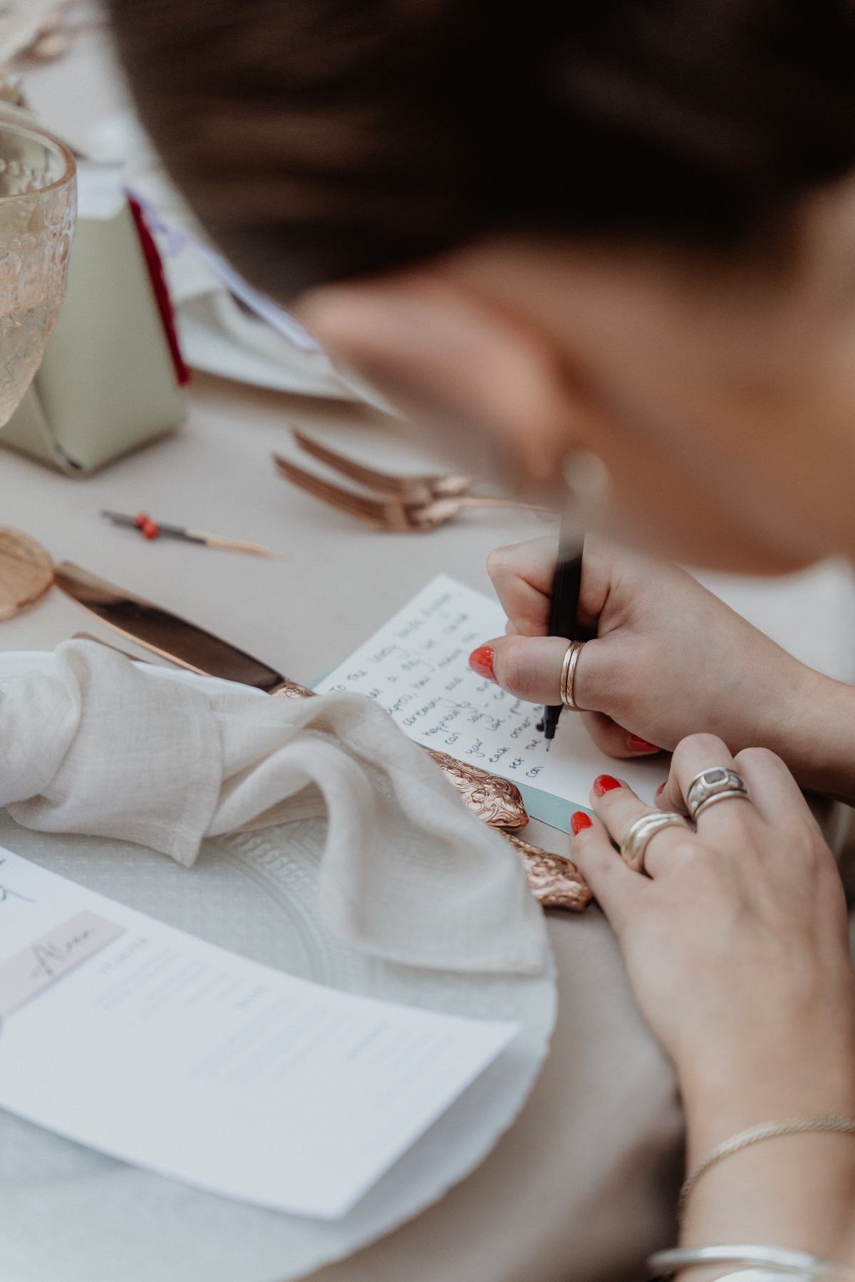 hand written note for wedding guests