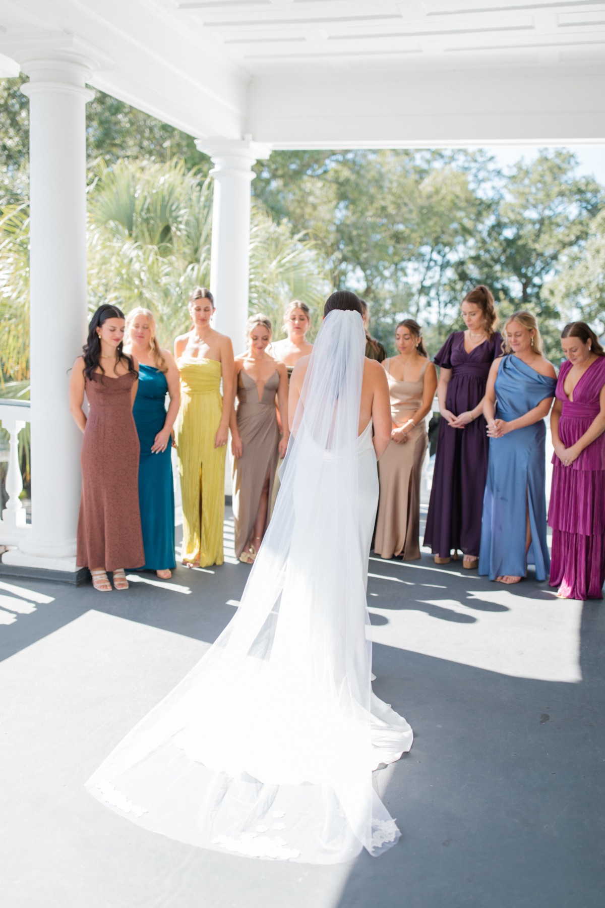 rainbow bridesmaid dresses