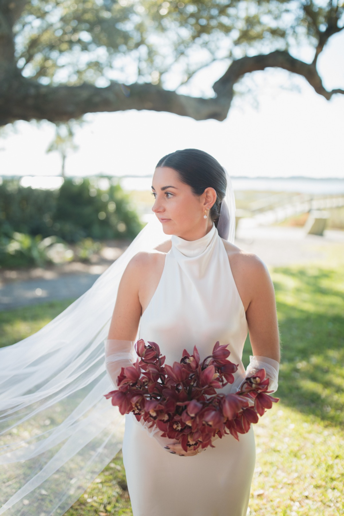 plum colored bridal bouquet