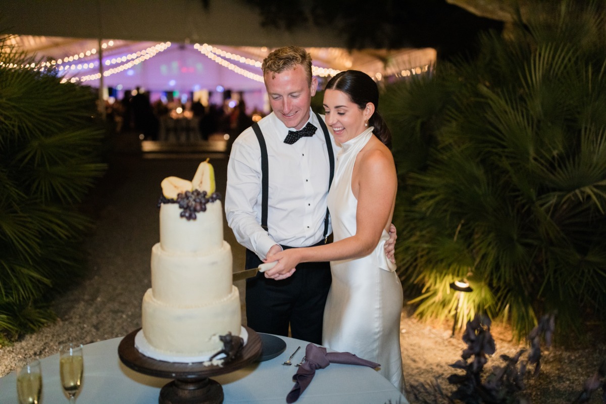 pears as a wedding cake topper