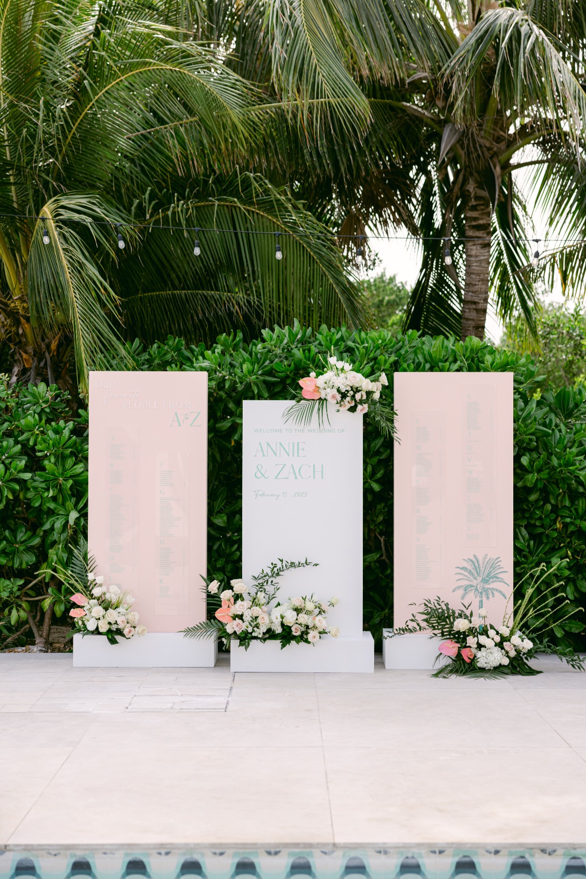 pink and white seating charts