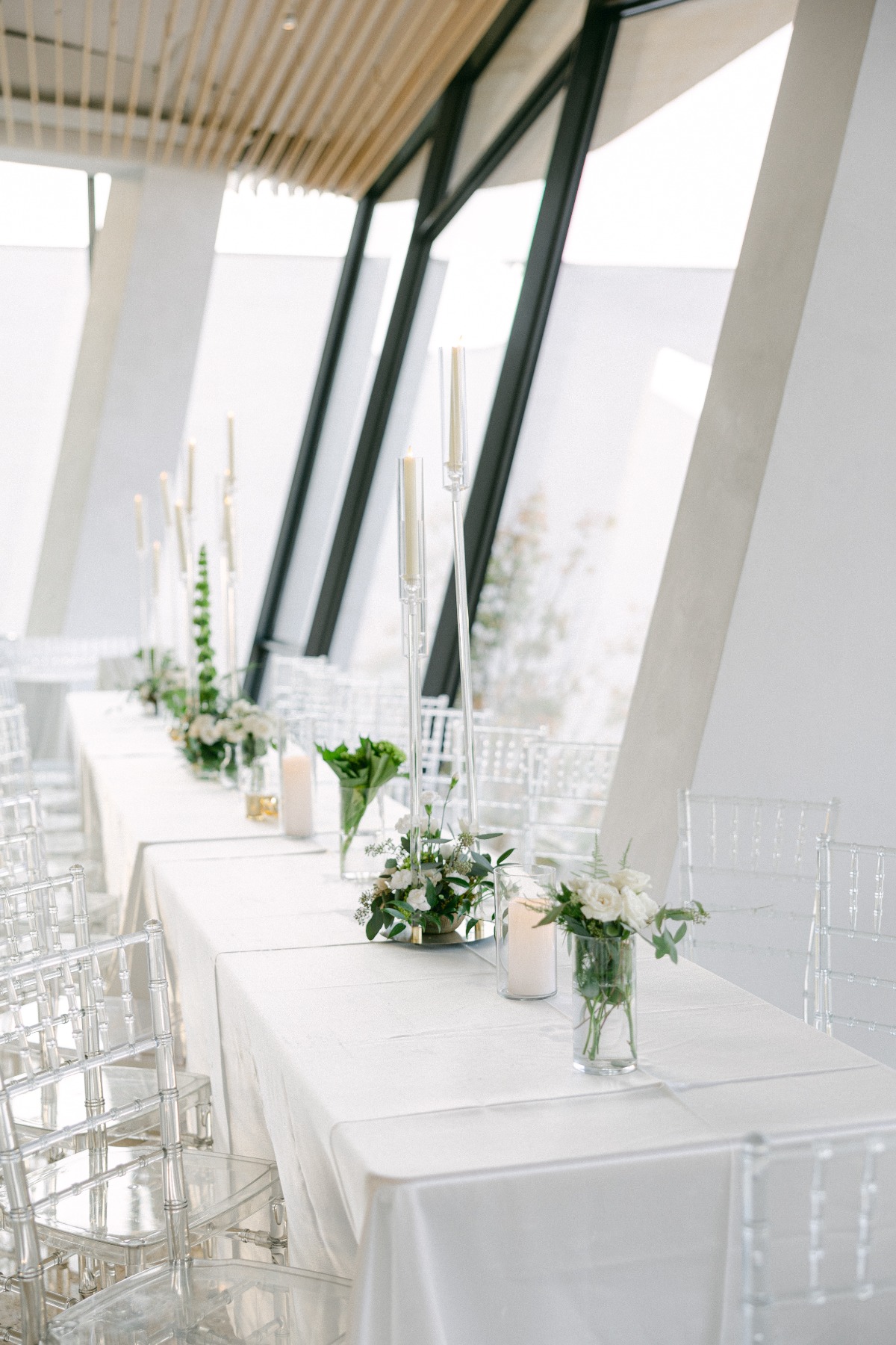 monochromatic museum wedding
