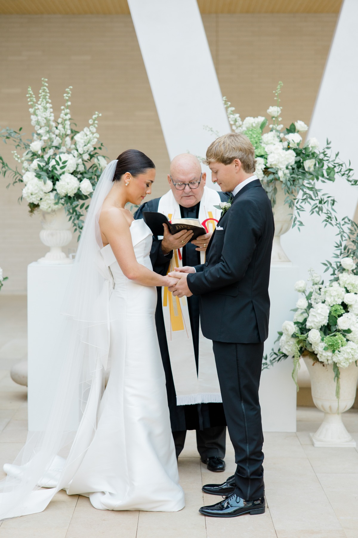 religious wedding ceremony at a museum wedding