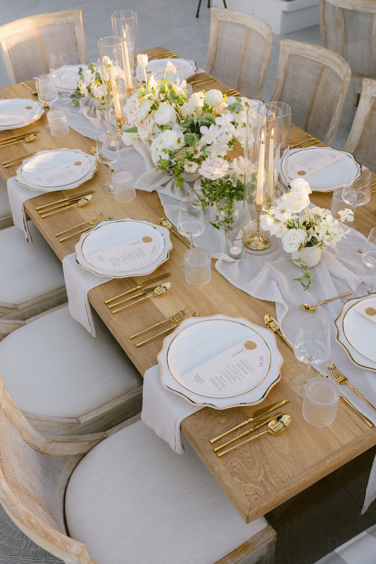 neutral sand place settings