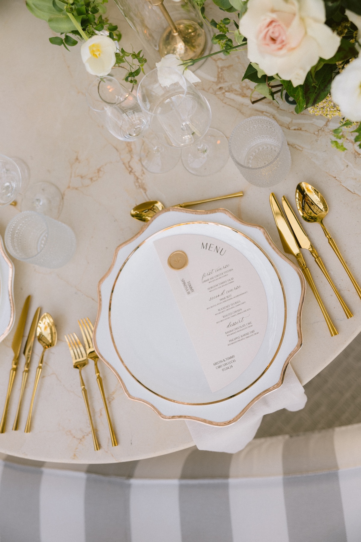 gold place settings