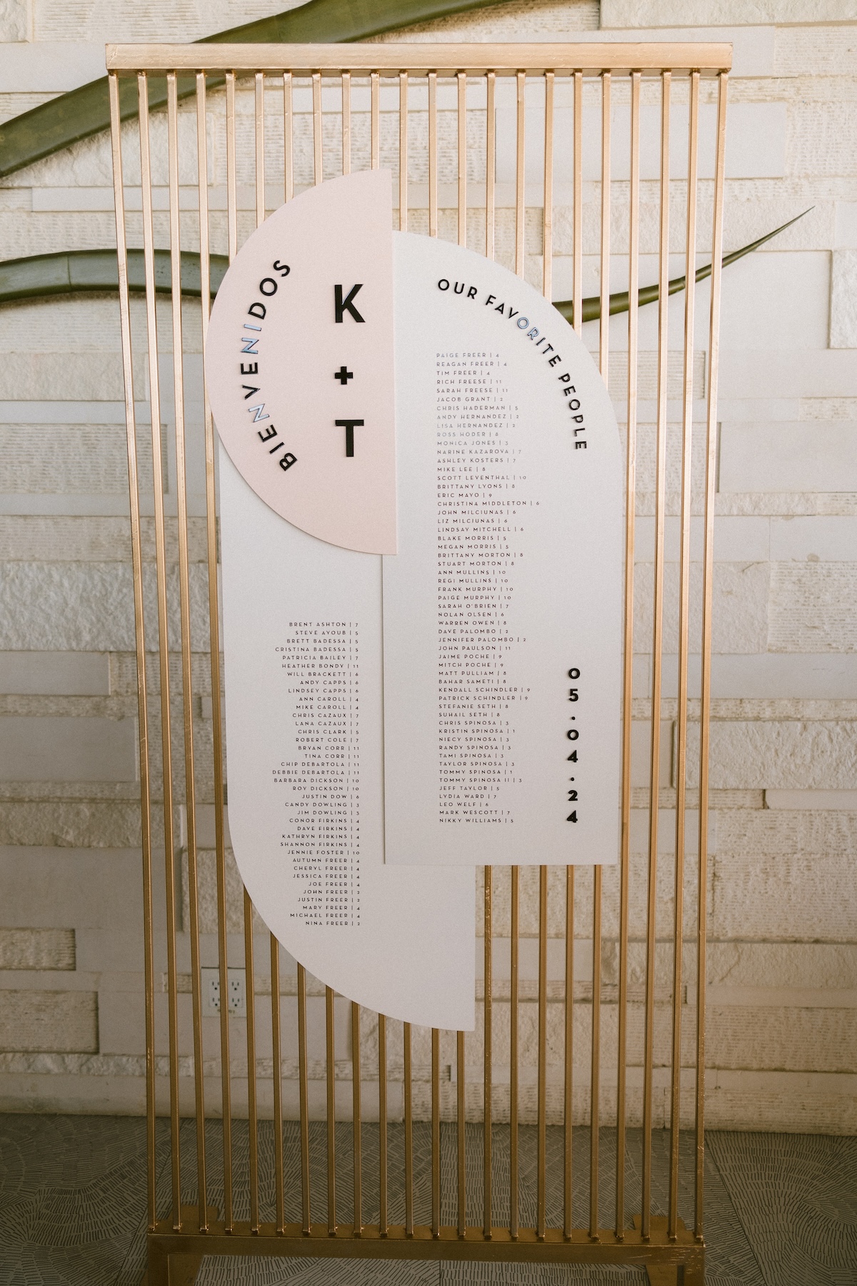 wood seating chart wall