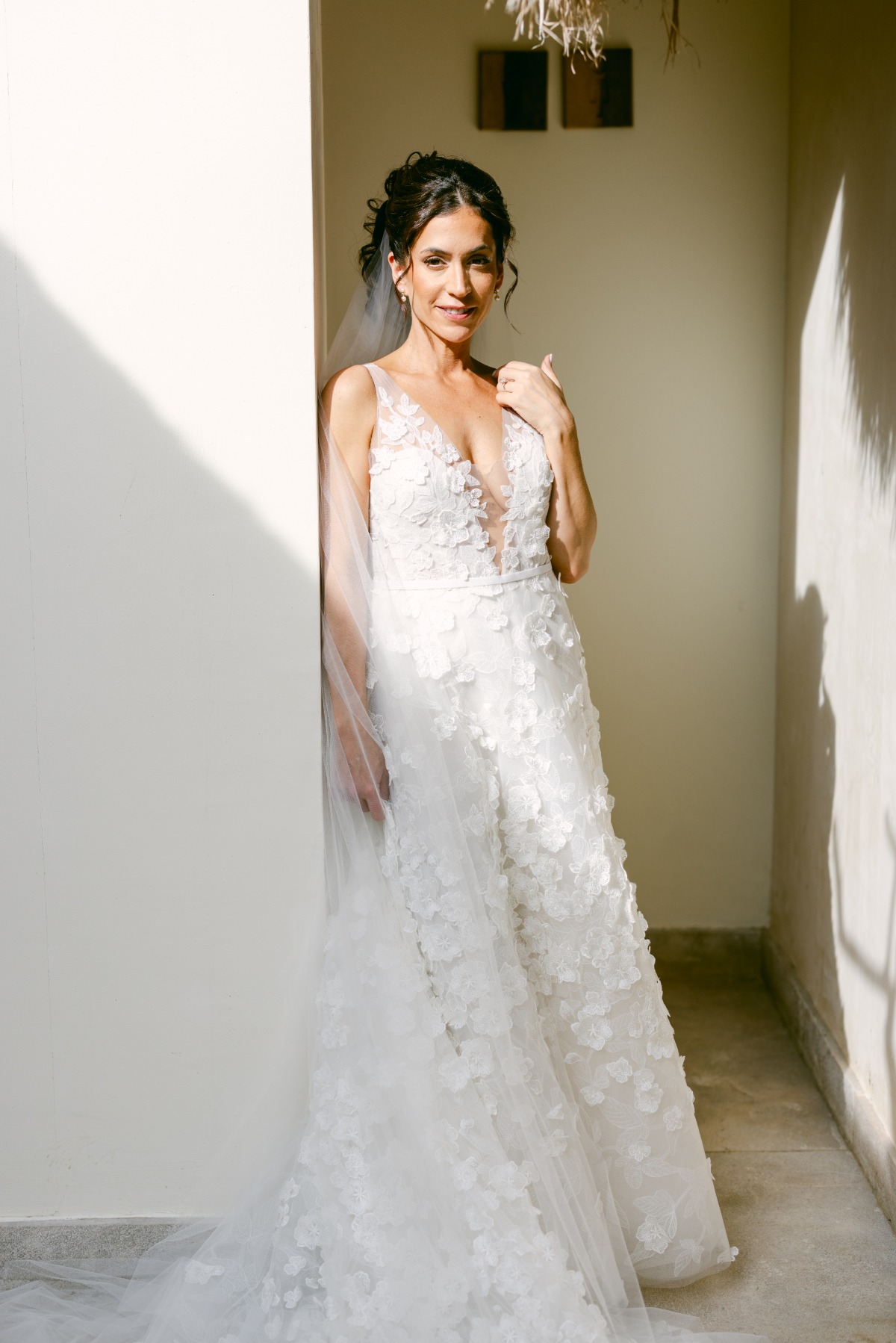 floral applique wedding dress