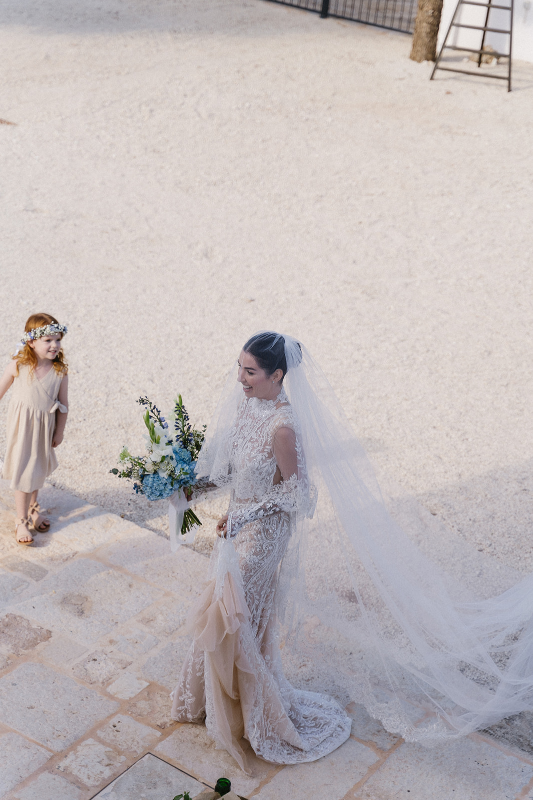 bride wearing galia lahav remi gown
