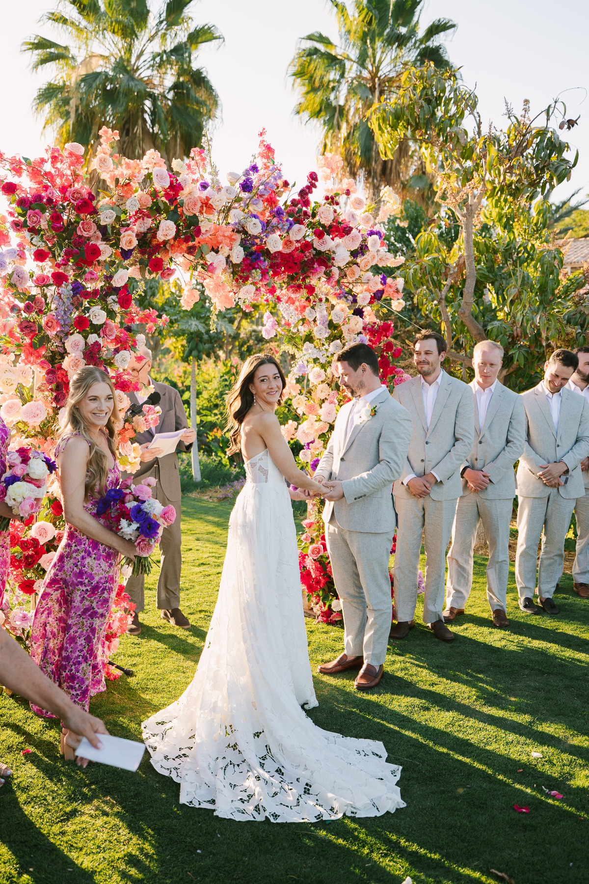 vibrant floral arch