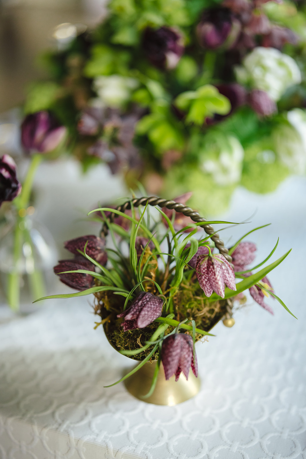 plum wedding arrangement