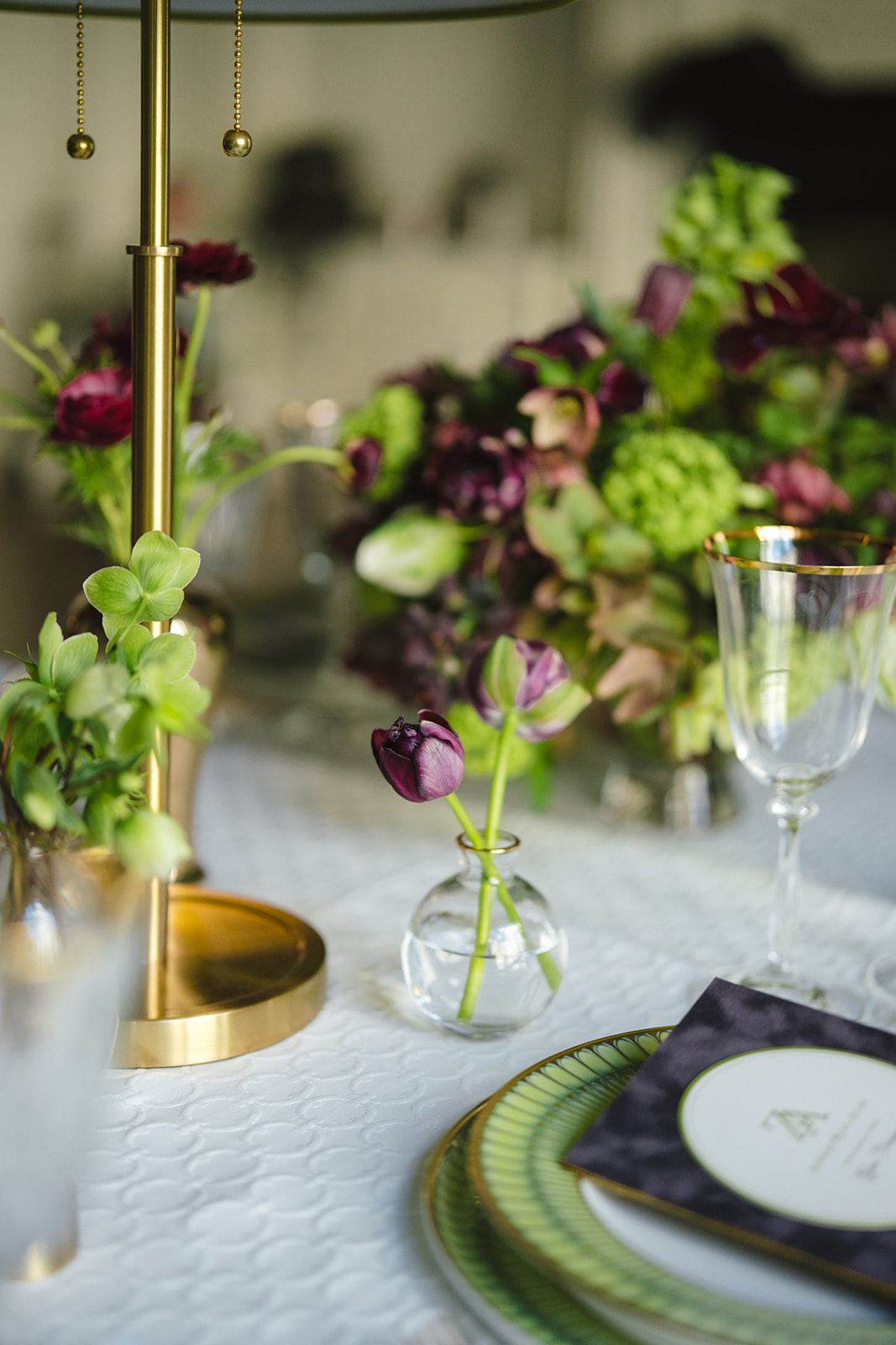 green plates for wedding tablescape