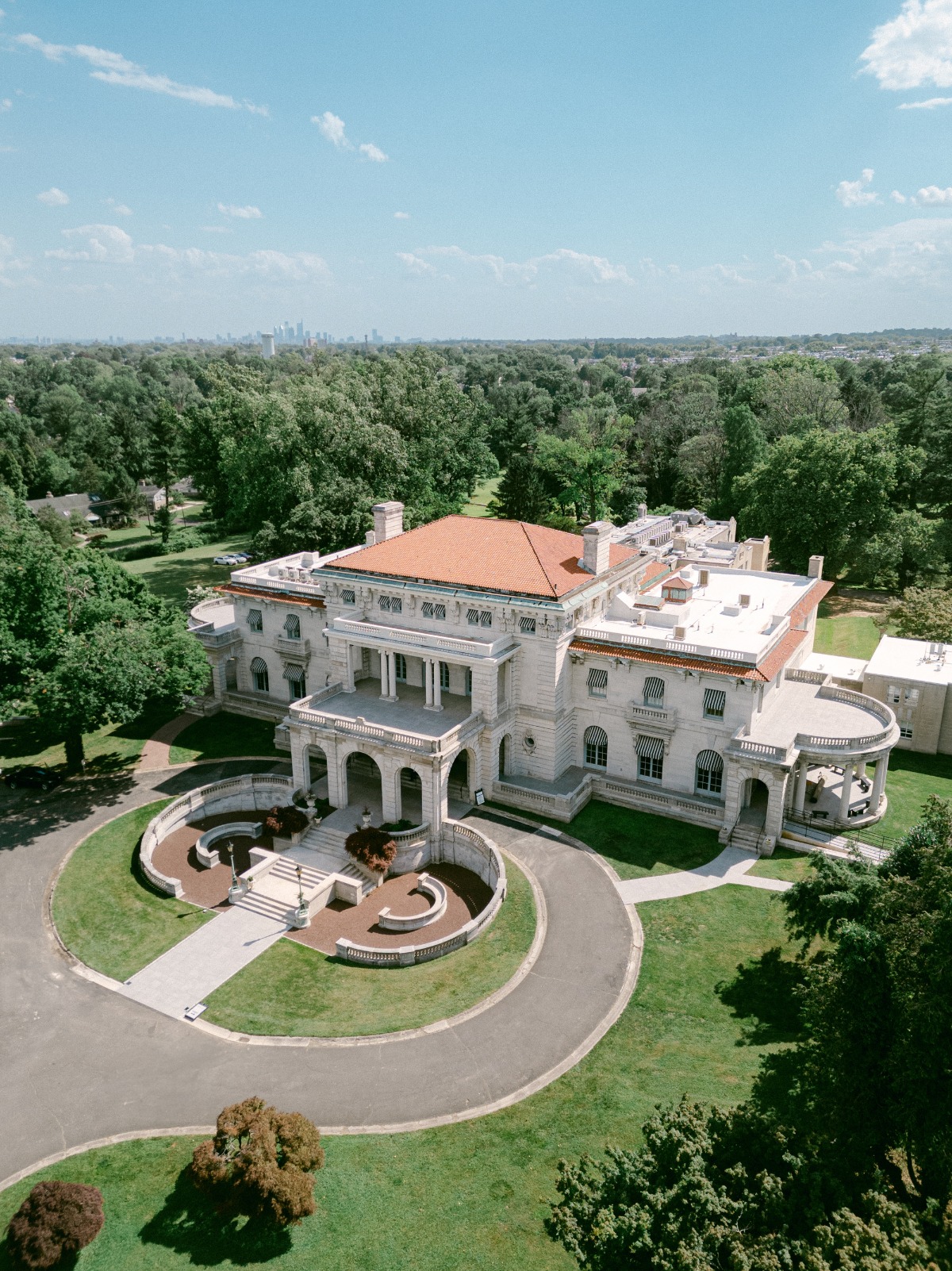 view from the sky looking down at pretty venue