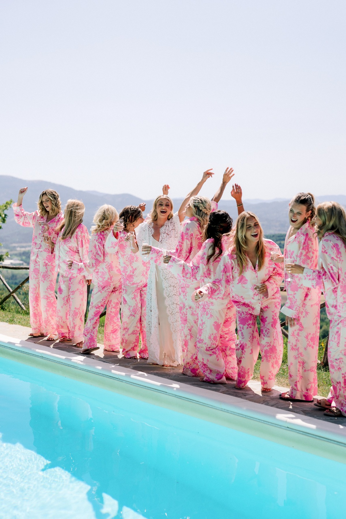pink floral getting ready sets