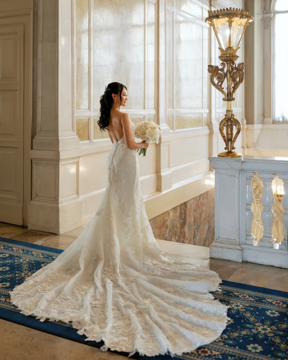 lace wedding dress low back