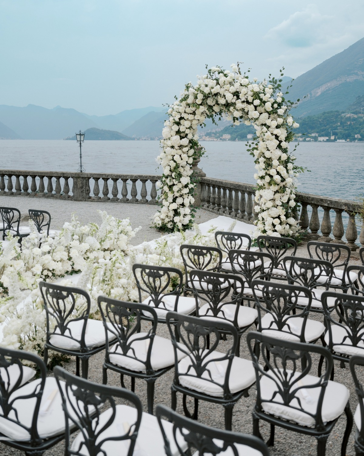 black and white wedding ceremony