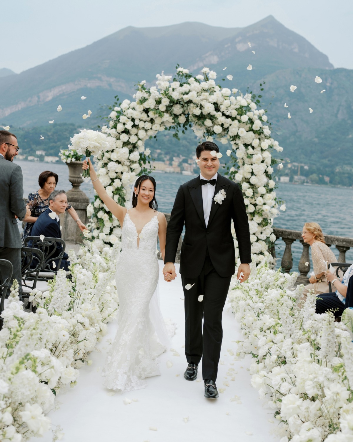 tall white floral arrangements