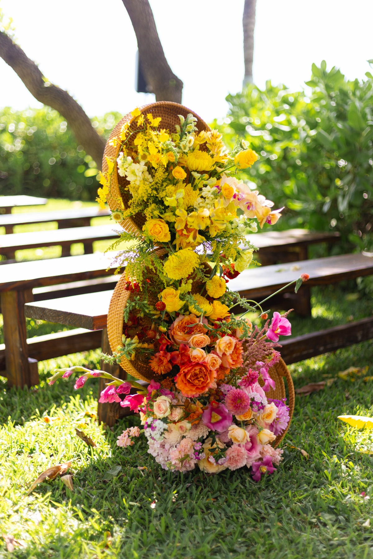spilling flower installation