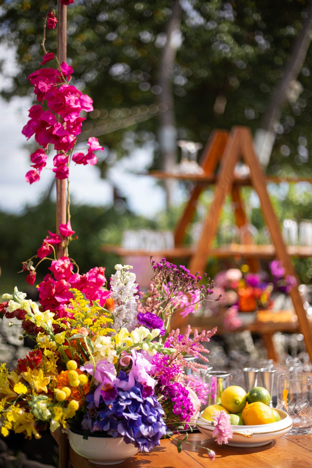 rainbow wedding flower ideas