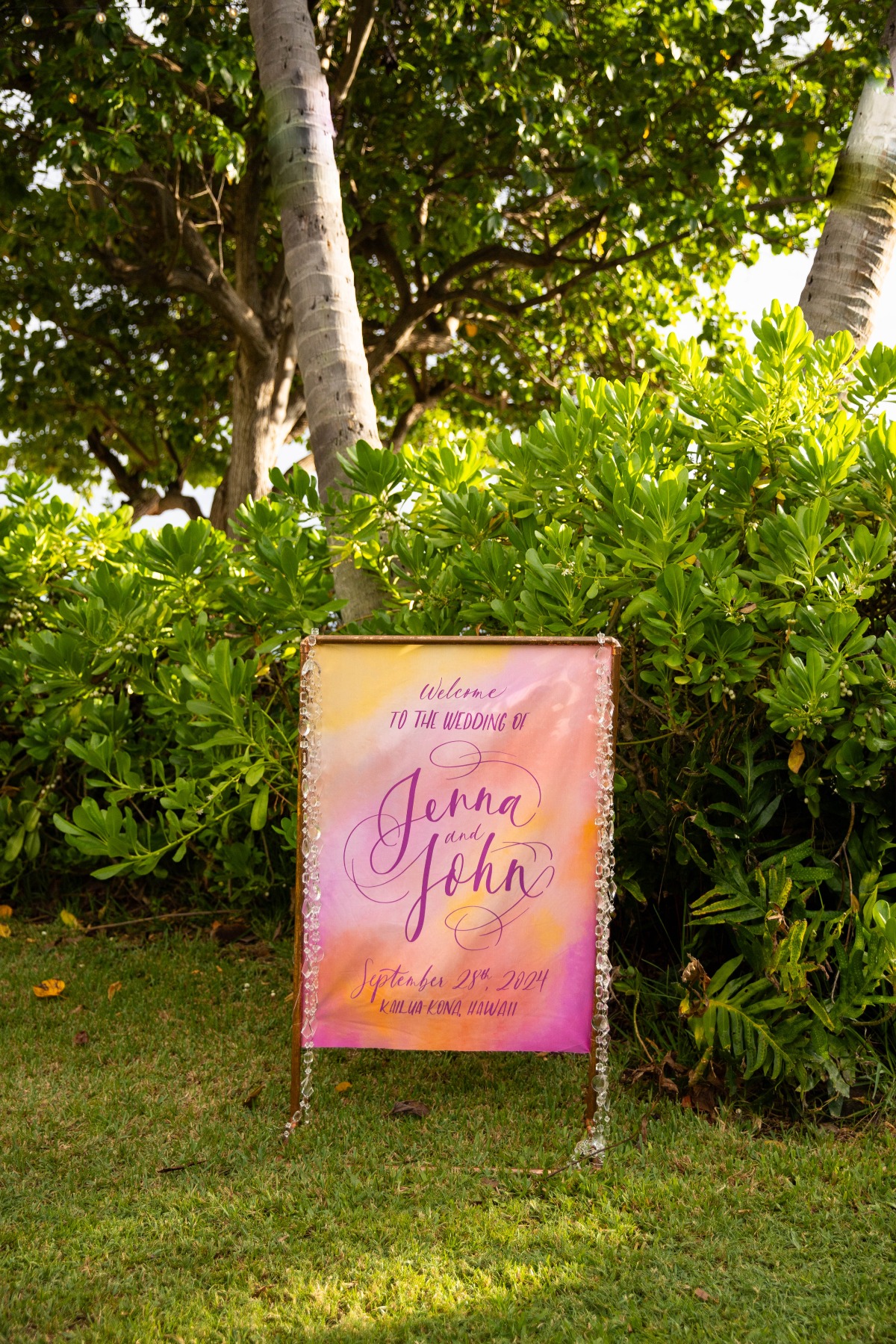 watercolor wedding sign