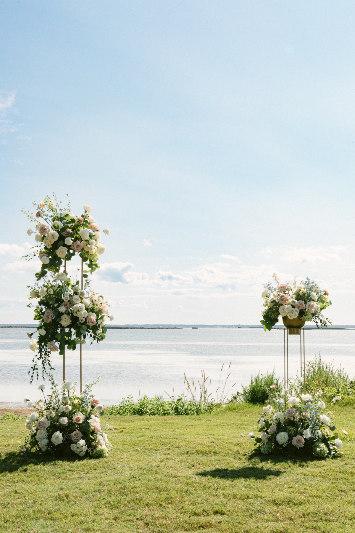 asymmetrical floral columns