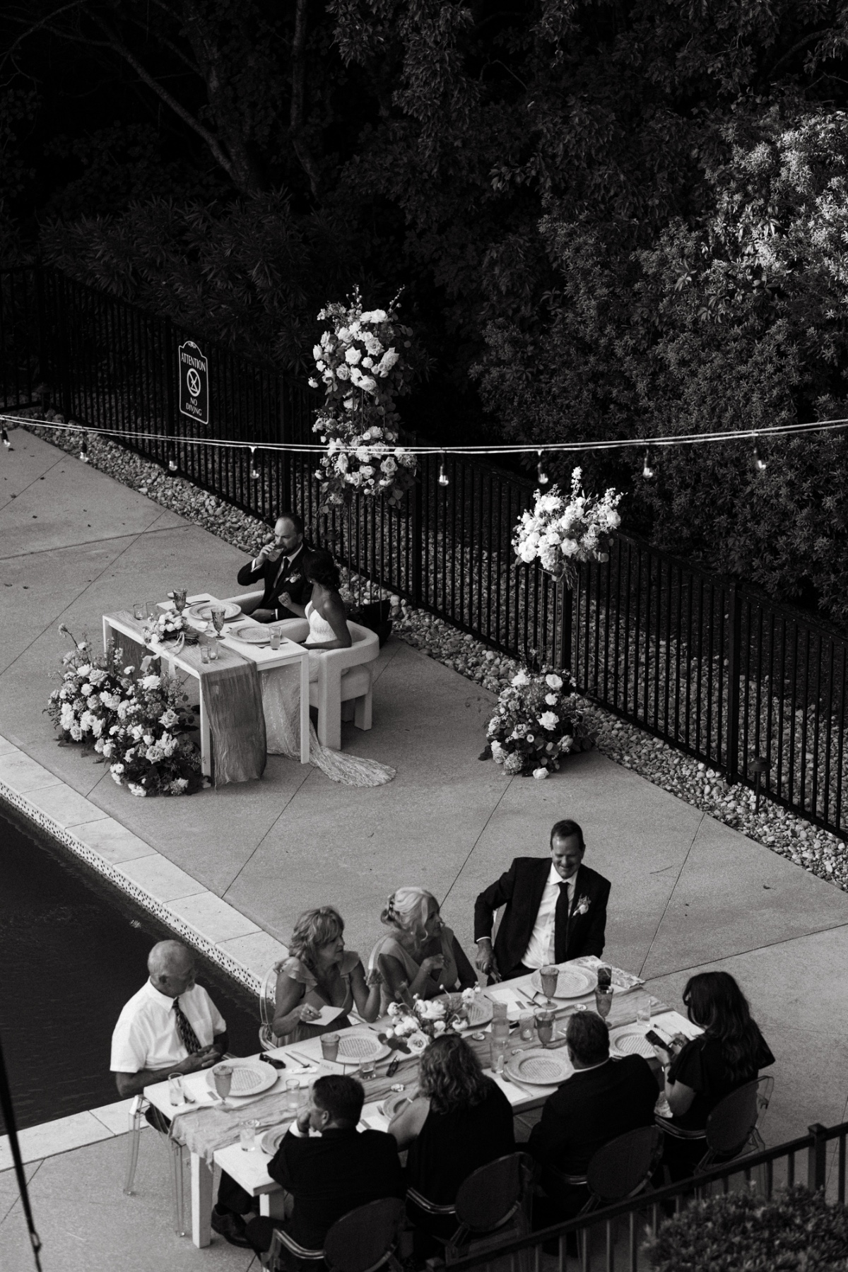 poolside wedding reception